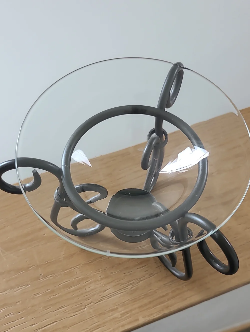 PartyLite Scroll Metal Glass Warmer in Black